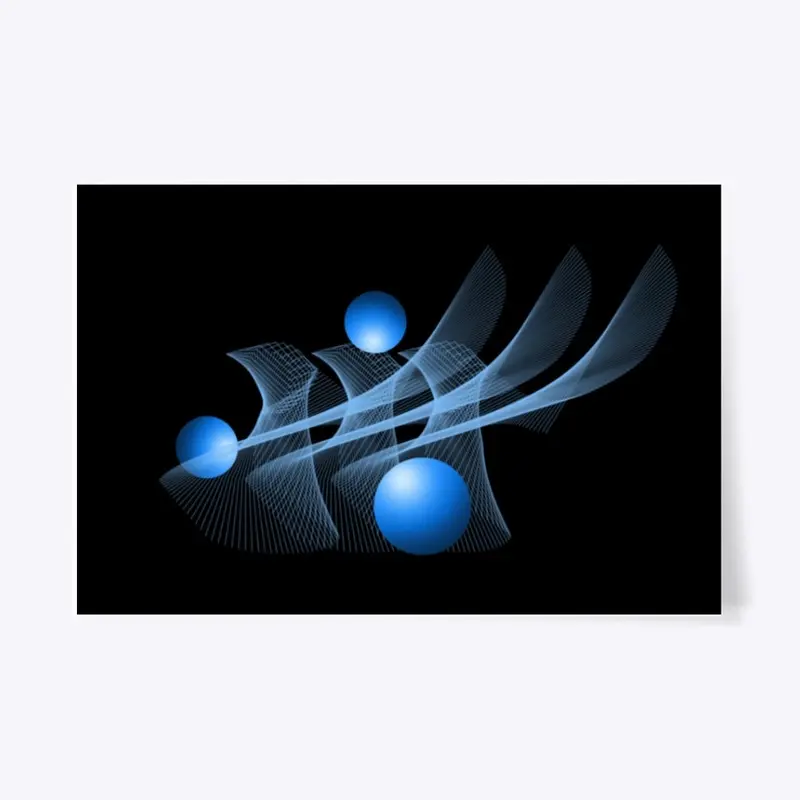 Abstract Geometric Design Blue Lines 